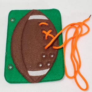 Felt quiet book Learn to tie football lacing activity  Educational learning toy - QB216