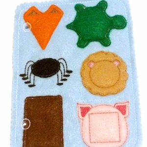 Animal Shapes Matching Quiet Book Page – Felt Learning Toy (5x7) image 2
