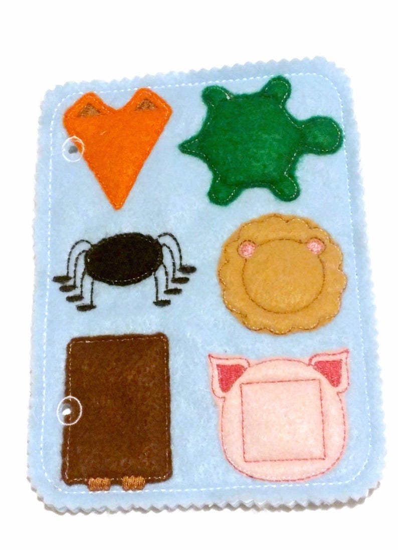 Animal Shapes Matching Quiet Book Page – Felt Learning Toy (5x7) image 2