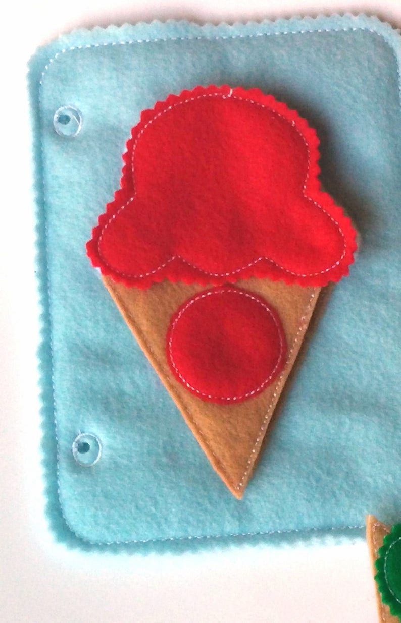 Quiet Book Page With 11 Color Matching Ice Cream Cones Perfect Etsy