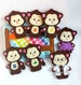 Five counting monkeys finger puppet toddler quiet book page felt busy book  QB148 