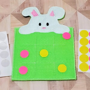 Easter sticker dot Bunny Tic Tac Toe felt game perfect for Easter basket filler