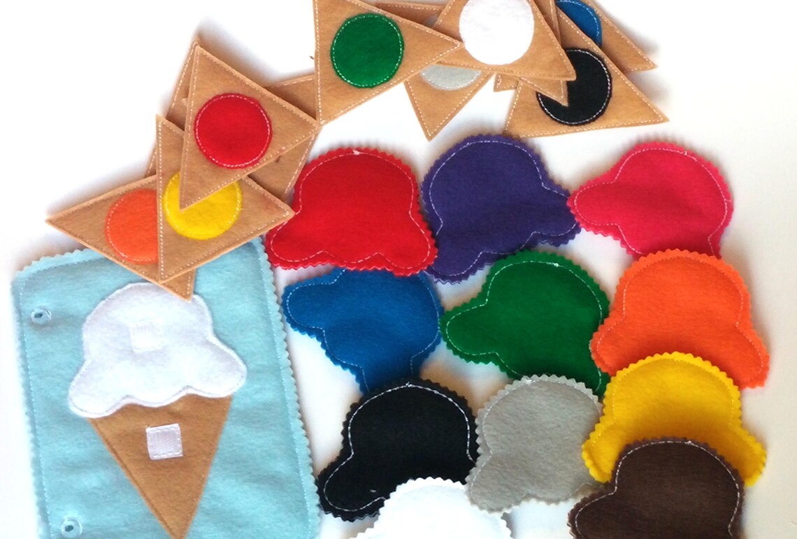 Quiet Book Page With 11 Color Matching Ice Cream Cones Perfect Etsy