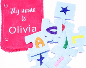 My name is puzzle quiet book page Great for children to learn to spell their names #QB171