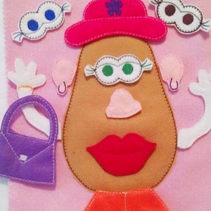 Felt quiet book - Toddler quiet book - Quiet book page - Toddler busy book - Busy book page - Felt busy book  - Mrs Potato page  #QB111