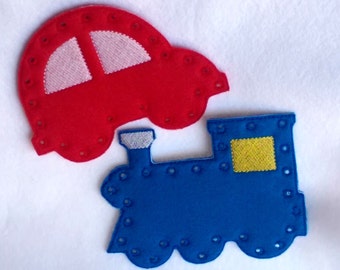 Car and Train lacing cards learn to sew sewing game educational learning toy #3864