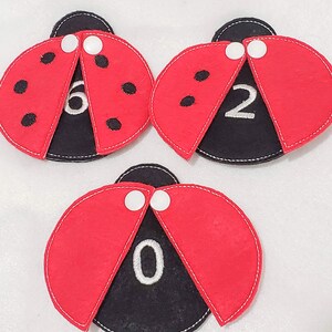 Lady bug counting game, Toddler Busy bag, Fabric Activity addition game for kids - #3946