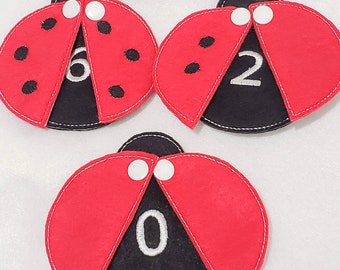 Lady bug counting game, Toddler Busy bag, Fabric Activity addition game for kids - #3946