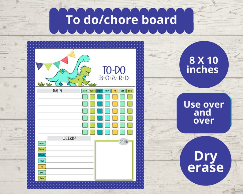 Dry Erase Chore Chart for Kids Kids to Do List Reusable Etsy