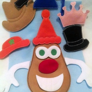 Mr or Mrs potato head addon package of hats for out Potato head felt game set educational game learning toy Eco-Friendly #3879