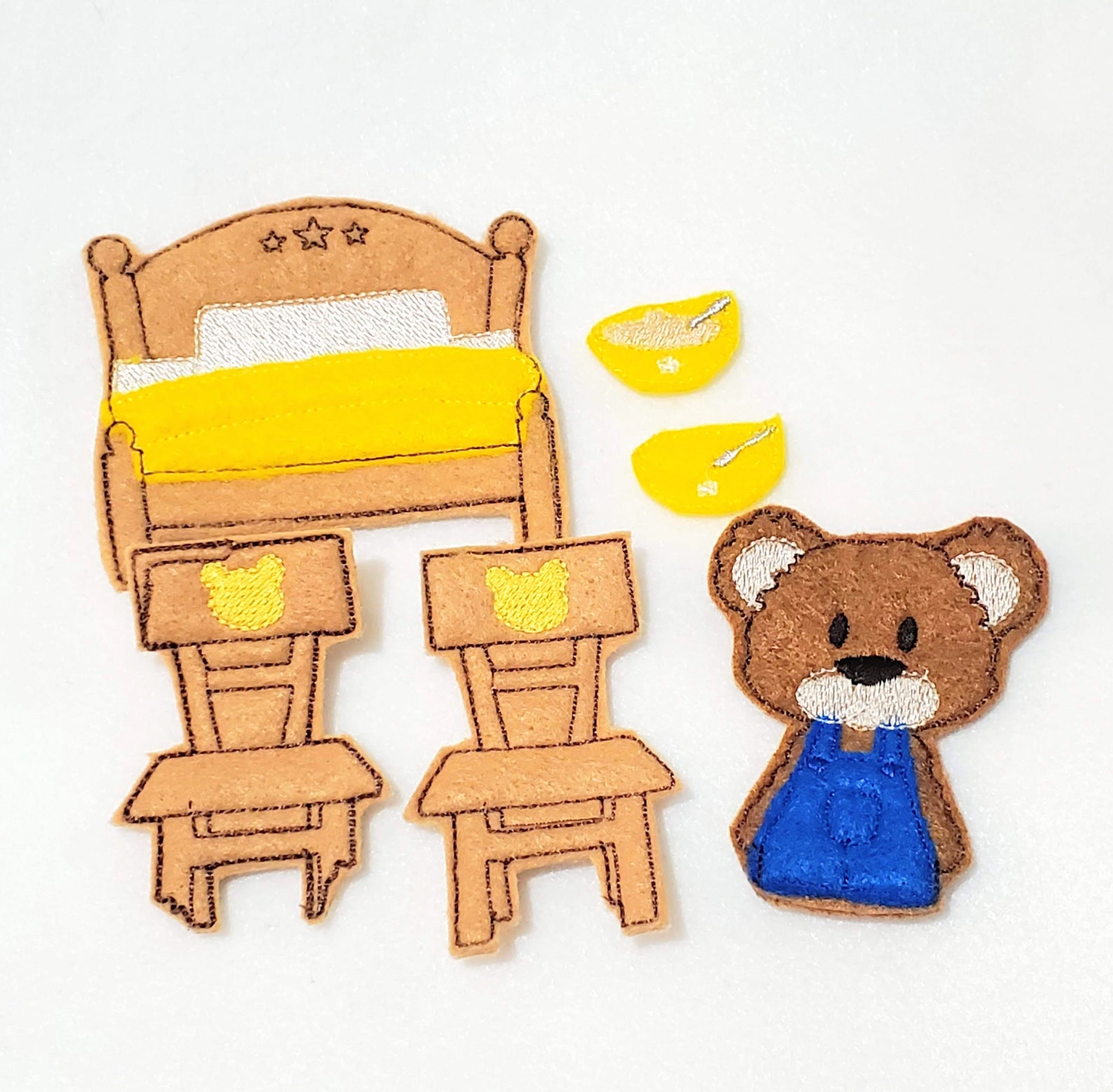 Goldilocks & 3 Bears Finger Puppet quiet Book Page Nursery Etsy