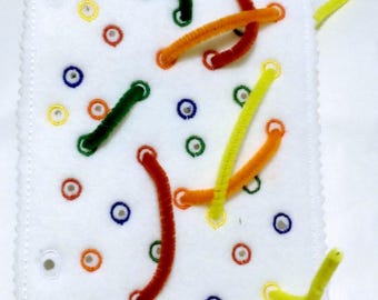 Felt Quiet Book Page – Pipe Cleaner Weave, Fine Motor Skills