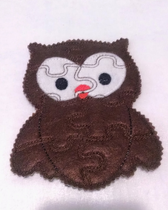 Brown Owl Felt Puzzle game - Perfect for party favors - school treats - busy bags or quiet books- learning activity - #P771 Il_570xn