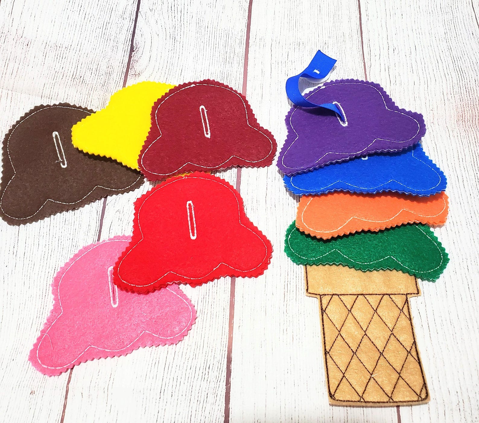 Ice Cream Felt Button Snake - Busy Bag for Kids - Educational Game ...