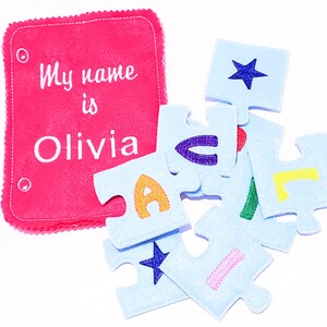 My name is puzzle quiet book page Great for children to learn to spell their names #QB171