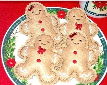 Christmas Boy And Girl Gingerbread Cookies Set Of  2 dolls one boy and one girl  Christmas decor #PF2556