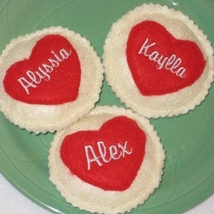 Valentine personalized heart cookie Felt play food pretend food play kitchen food PF2511 image 5