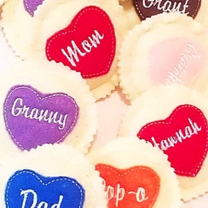 Valentine personalized heart cookie Felt play food pretend food play kitchen food PF2511 image 3