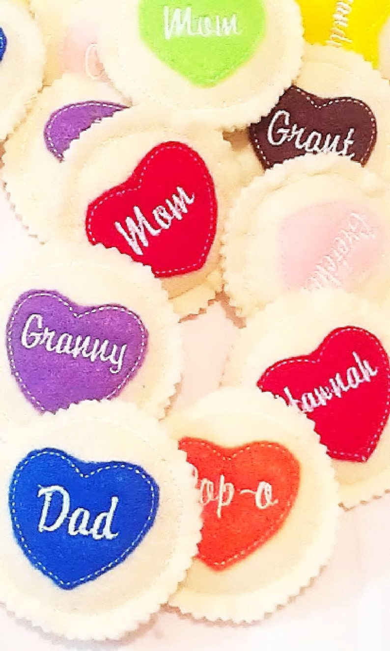 Valentine personalized heart cookie Felt play food pretend food play kitchen food PF2511 image 3