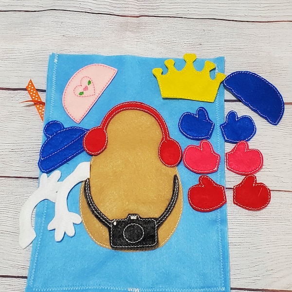 Mr potato head addon accessories set includes 14 pieces - Toddler felt game - educational game * mat is not included - #3907