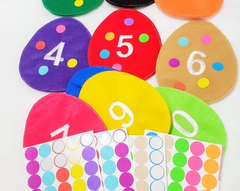 Sticker dot busy bag 1-10 Learning Numbers Counting Game, Toddler Early Learning Activity #3944