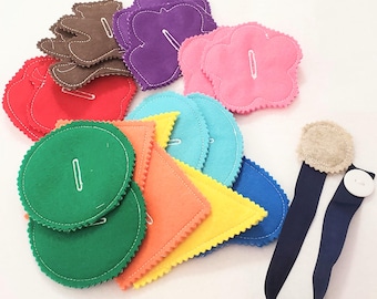 Felt button snake Deluxe set busy bag or quiet book project- educational game learning toy #3850D