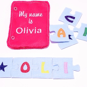 My name is puzzle quiet book page Great for children to learn to spell their names #QB171