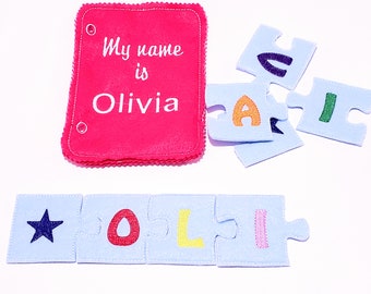 My name is puzzle quiet book page Great for children to learn to spell their names #QB171