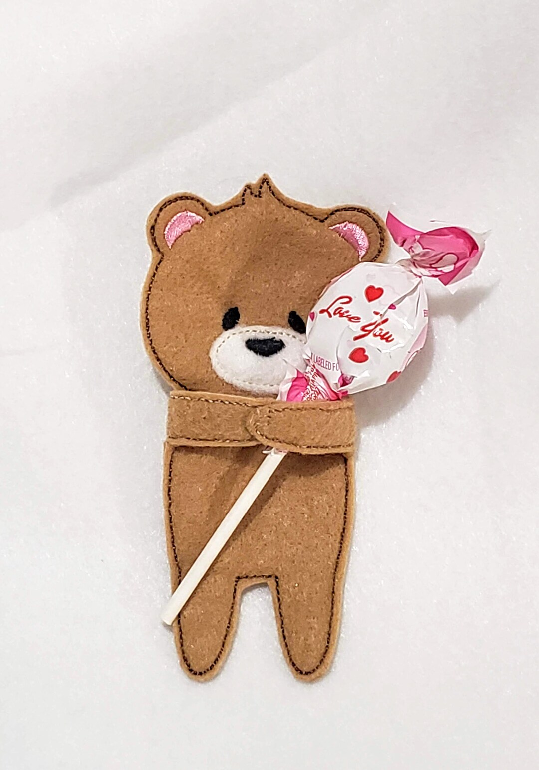Teddy Bear Lollipop Sucker or Candy Holder Valentine Party Favor