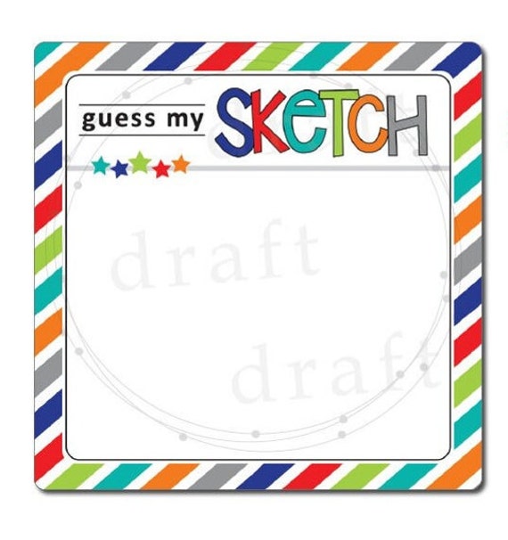 Dry erase 6" x 6" guess my sketch reusable learning game for kids Travel game or car activity