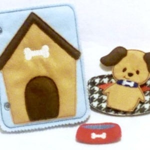 Felt quiet book - Toddler quiet book - Quiet book page - Toddler busy book - Busy book page - Felt busy book - Dog house play page  #QB30