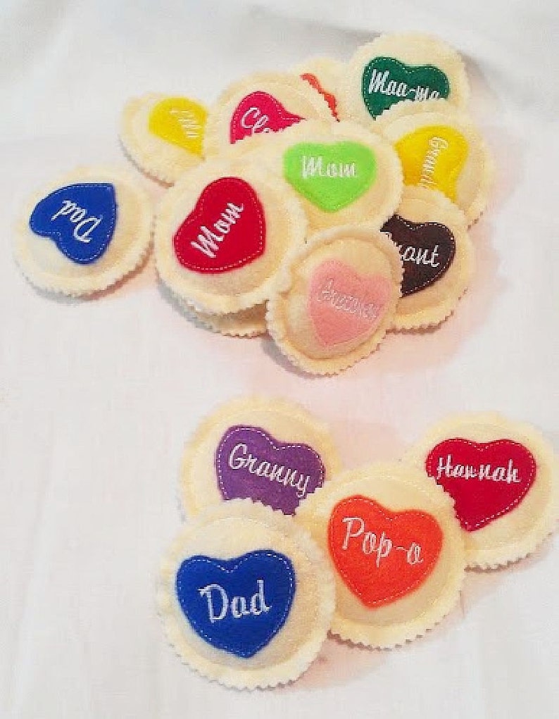 Valentine personalized heart cookie Felt play food pretend food play kitchen food PF2511 image 2