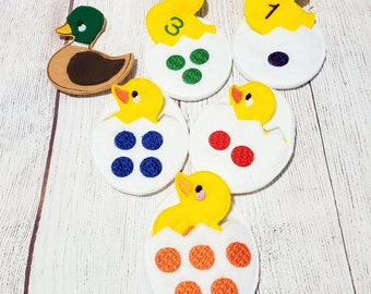 5 little duck finger puppets numbered 1-5 - toddler page - # 234