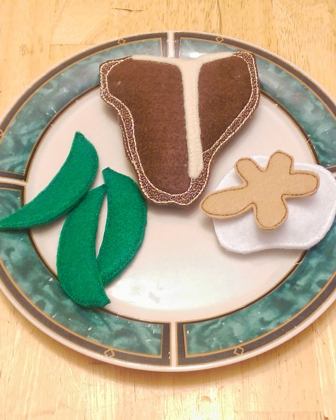 Felt Play Food Pretend Food Play Kitchen Food PLAY Food, Steak Dinner Mash Potatoes With Gravy