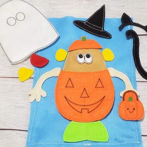 Halloween Mr Potato head  game- Mr Potato Halloween mat - kids Halloween gift - Toddler Halloween felt toy - 3926