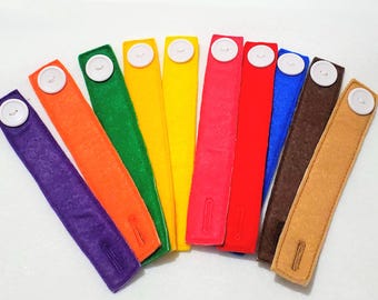 Felt  snap or button chains set of 10 loops  busy  bags Perfect for party favors, school treats  busy bags or quiet books #3817