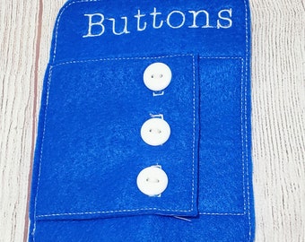 Button Closure Boards - Button Practice - Toddler Learning Toy - Educational Gift - Church Activity - Preschool Toy - #3964