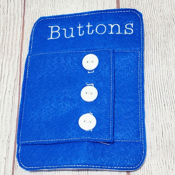 Button Closure Boards - Button Practice - Toddler Learning Toy - Educational Gift - Church Activity - Preschool Toy - #3964