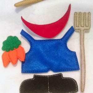 Mr Potato Farmer addon package which includes 6 pieces for our Spud felt game set educational game #3905