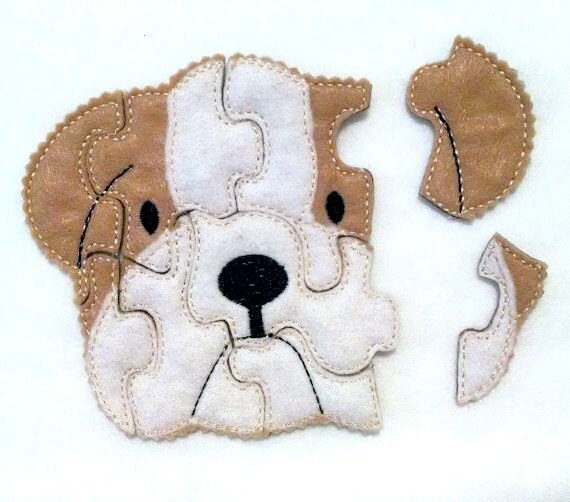 Party Favors Educational Learning Activity Toys Dog Felt Jigsaw Puzzle For Toddlers