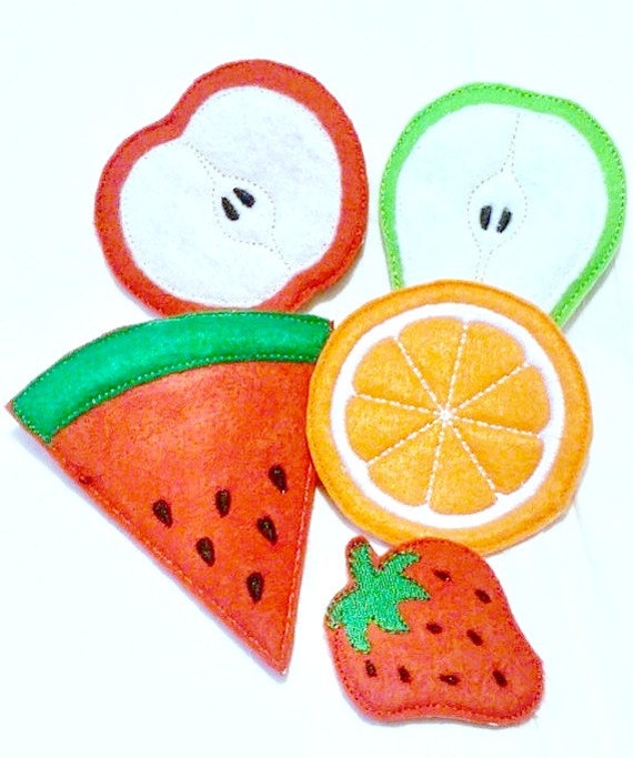 Felt play food - pretend food - play kitchen food - Vegetarian fruit - 5 piece set - Pretend food kids play kitchen #PF2558 Il_570xn