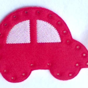Tarjeta para coser un coche - Tarjeta para coser un coche - Juego de costura - Aprendizaje educativo - Habilidades motoras finas - Coordinación mano-ojo - #3864