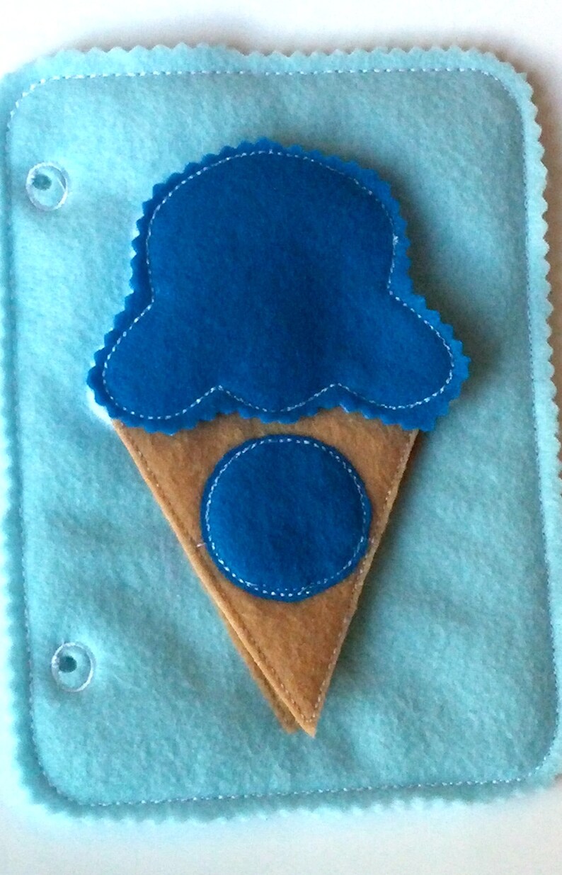 Quiet Book Page With 11 Color Matching Ice Cream Cones Perfect Etsy