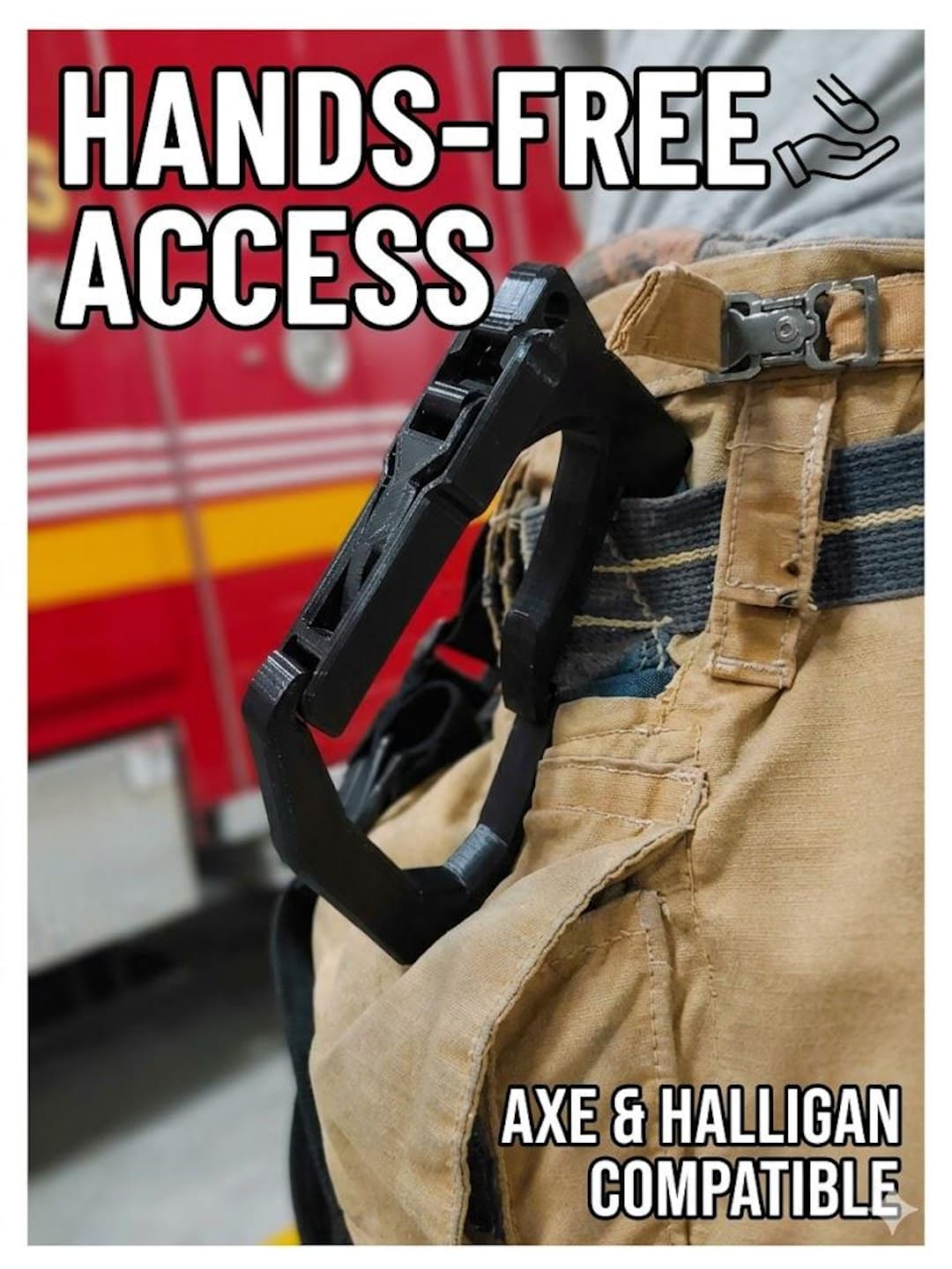 Heavy Duty Firefighter Tool Clip for Bunker Pants - Holds Halligan, Axe ...