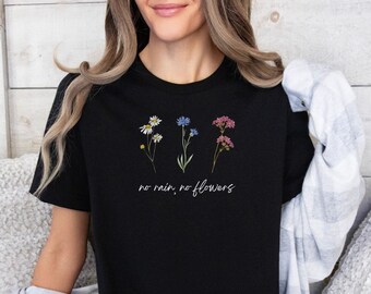 T-shirt fleurs, T-shirts fleurs sauvages et fleurs naturelles, T-shirt tendance, T-shirt d’été, chemise de jardin, chemise tendance femmes, cadeau pour elle