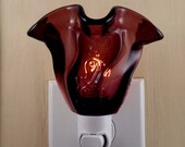 Fenton Purple Paisley Pattern Bell Custom Made Night Light