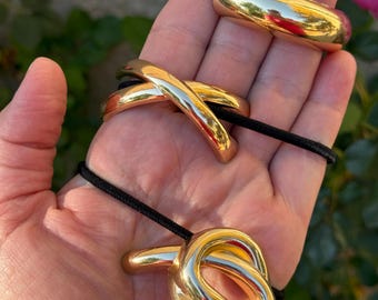 Women's Geometric Metal Alloy Elastic Hair Bands (set of 3)