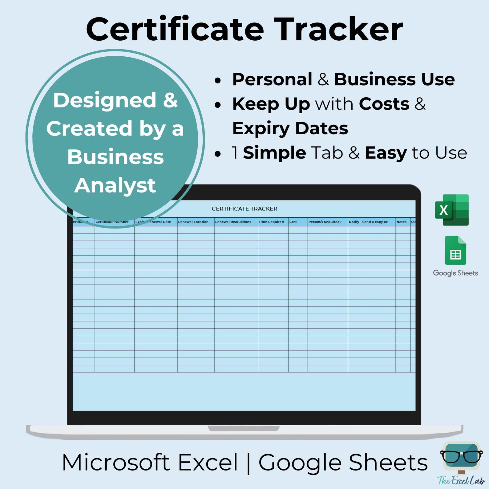 Certificate & Qualification Tracker - Etsy