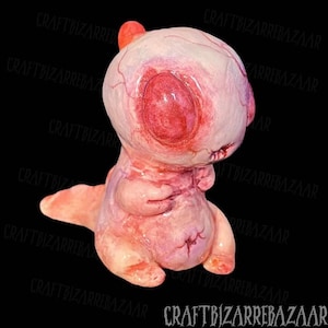 Fantasy Monster Embryo - Handcrafted Clay Statue - Unique and Eerie Collectible Ornament