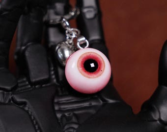 Creepy Resin Eyeball Keychain – Gothic Yandere Pendant
